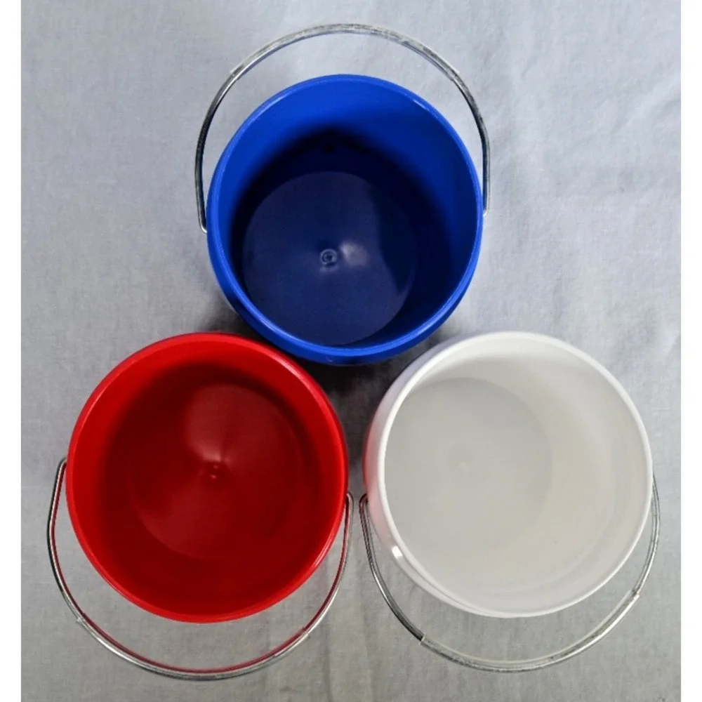 Set of 3 Walmart Mini Buckets Red White Blue Patriotic Decor No Lids